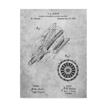 Trademark Fine Art Cole Borders 'Edison Dynamo Electrical Generator ' Canvas Art, 18x24 ALI22106-C1824GG